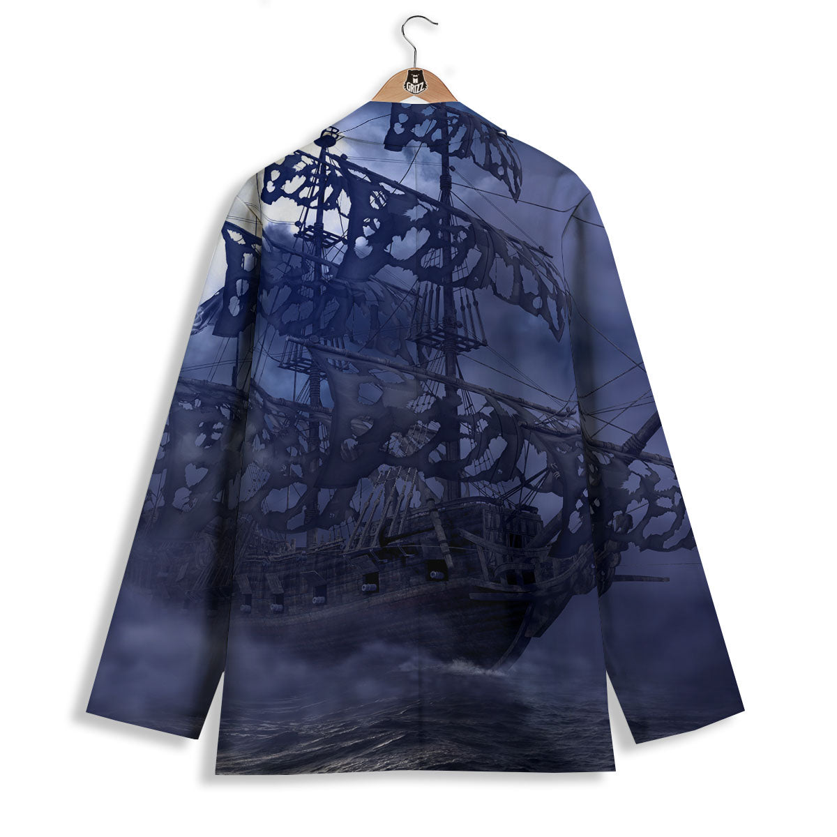 Flying Dutchman Ghost Pirate Ship Print Women's Blazer-grizzshop
