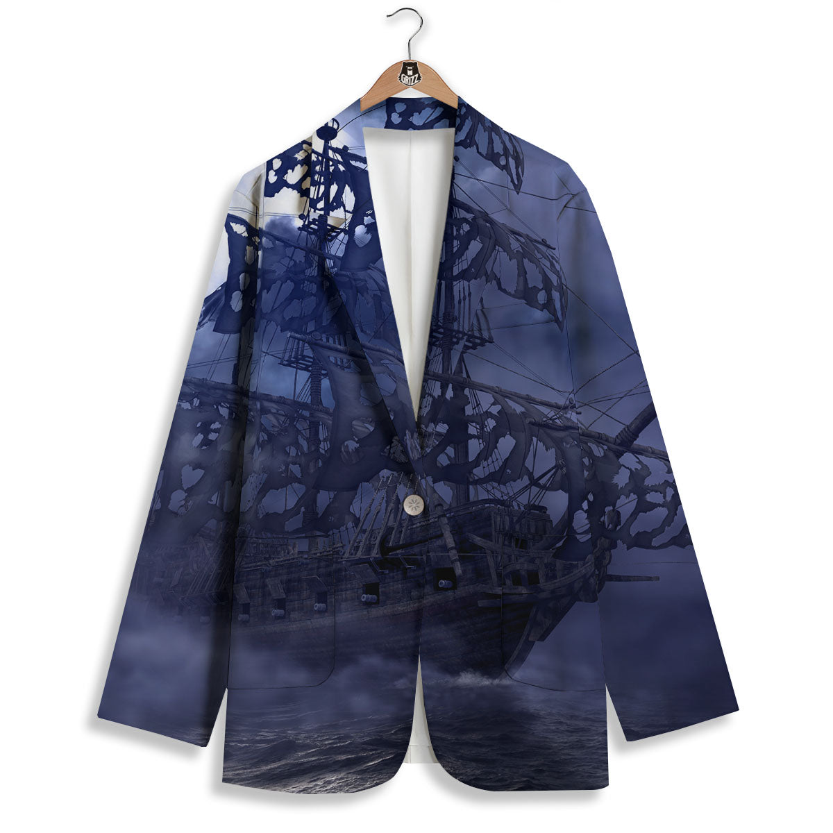 Flying Dutchman Ghost Pirate Ship Print Women's Blazer-grizzshop