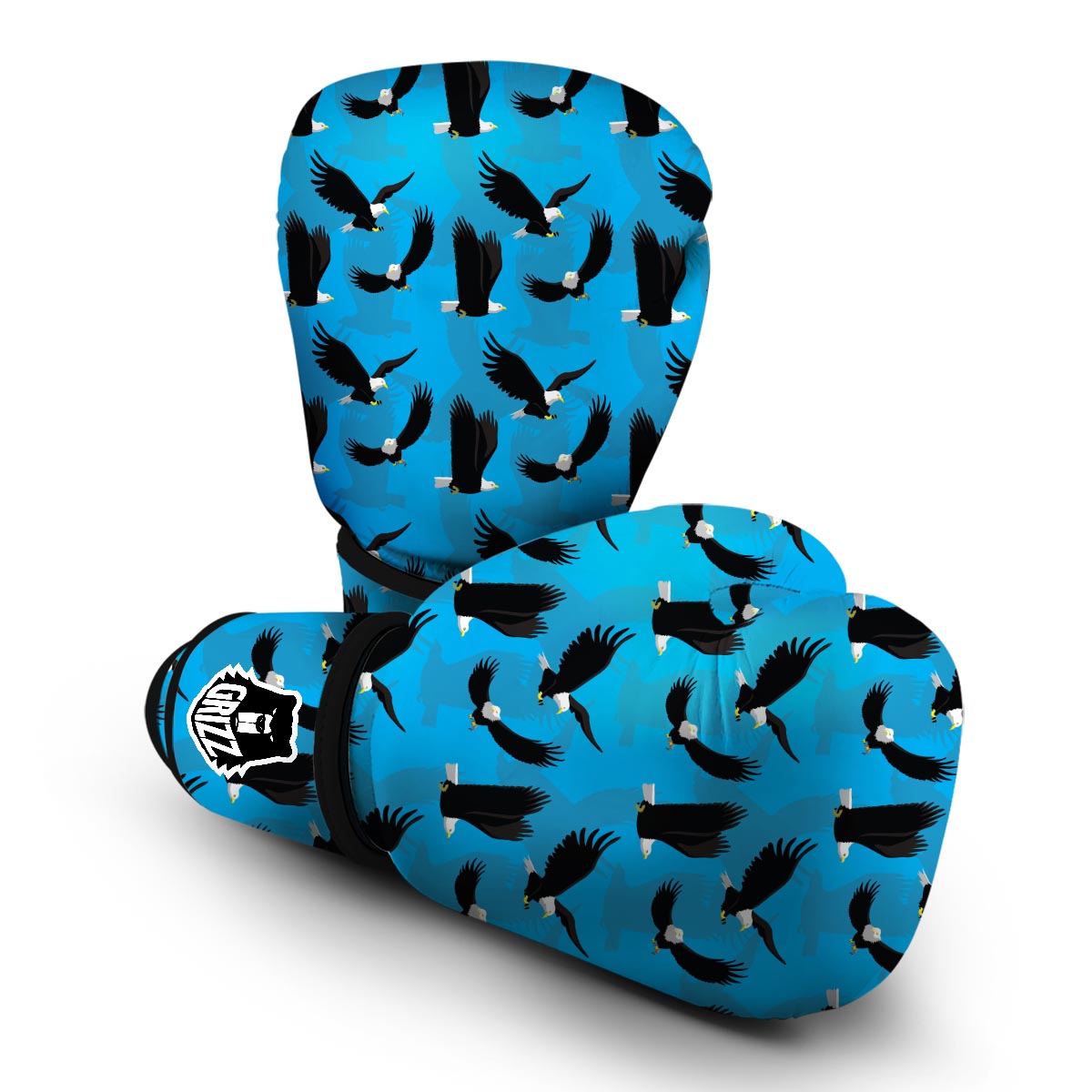 Flying Eagle Pattern Print Boxing Gloves-grizzshop