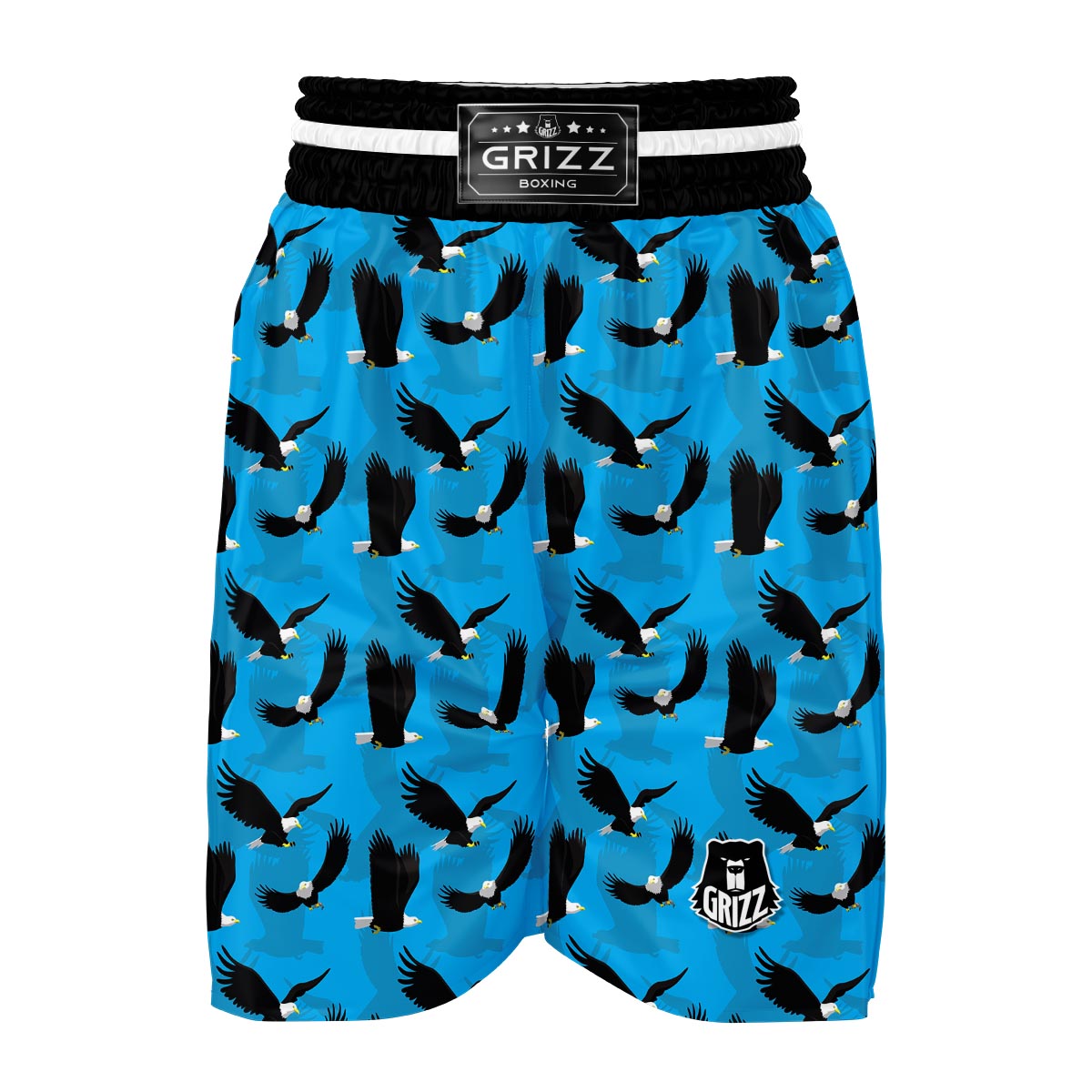 Flying Eagle Pattern Print Boxing Shorts-grizzshop