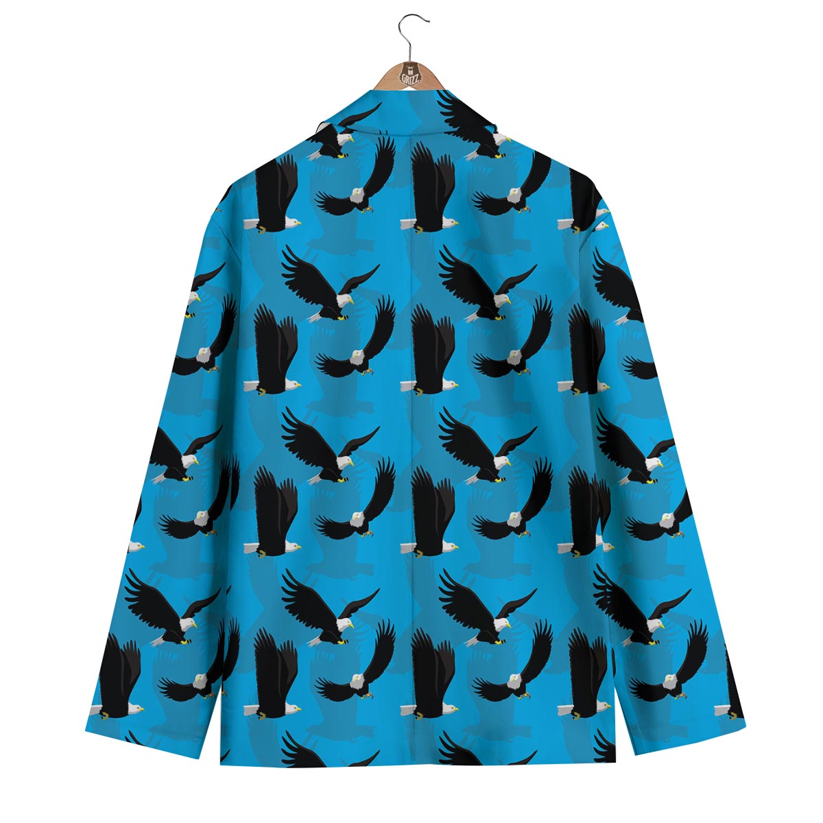 Flying Eagle Pattern Print Men's Blazer-grizzshop