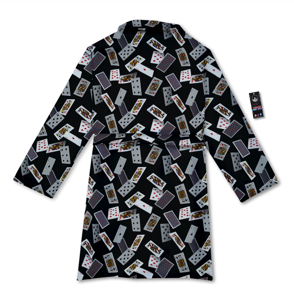 Flying Playing Cards Print Bathrobe-grizzshop