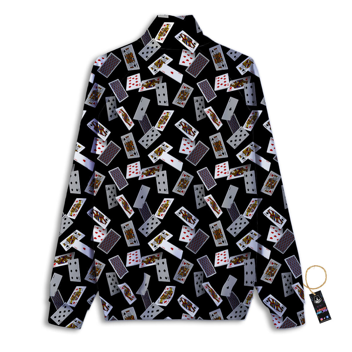 Flying Playing Cards Print Track Jacket-grizzshop