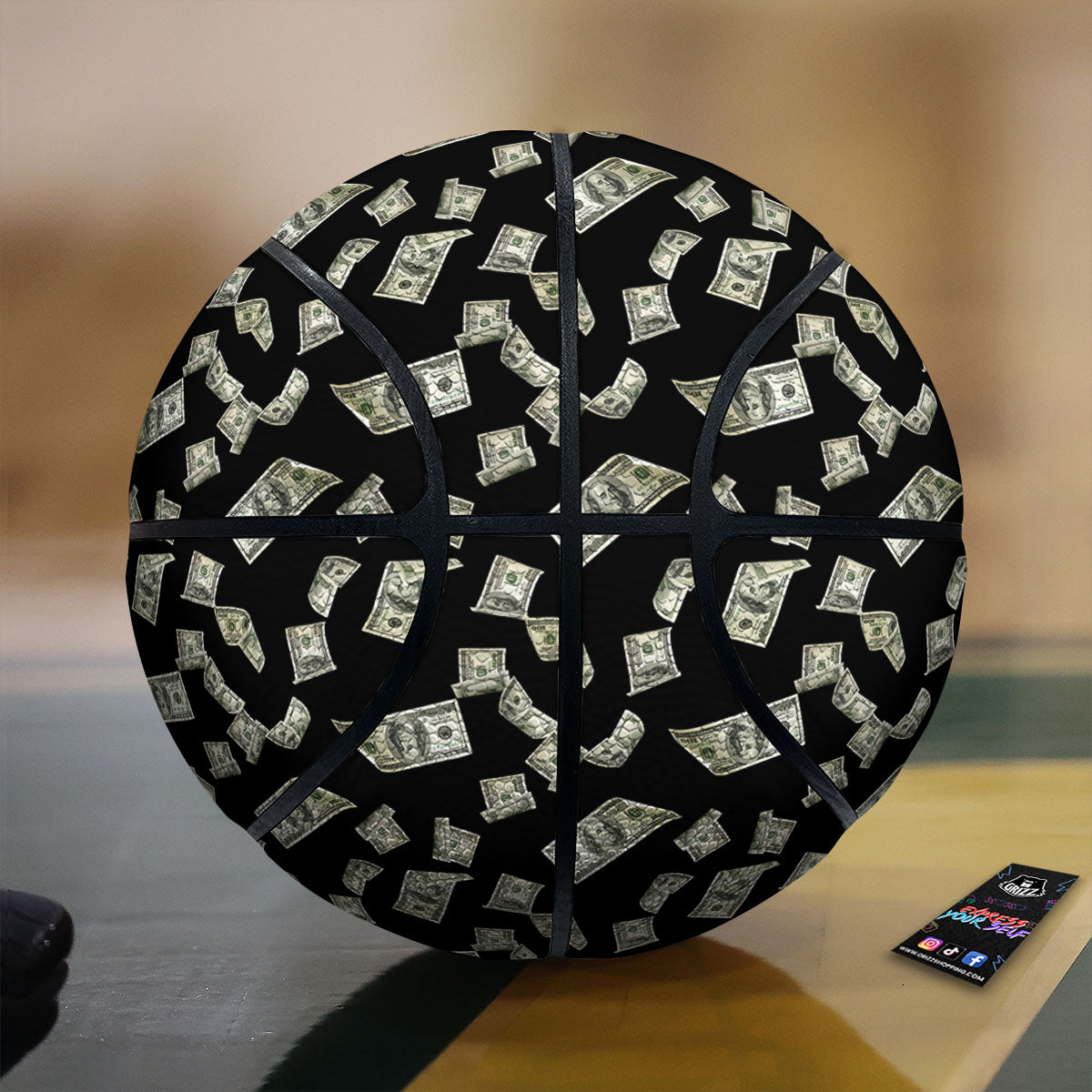 Flying US Dollar Money Print Basketball-grizzshop