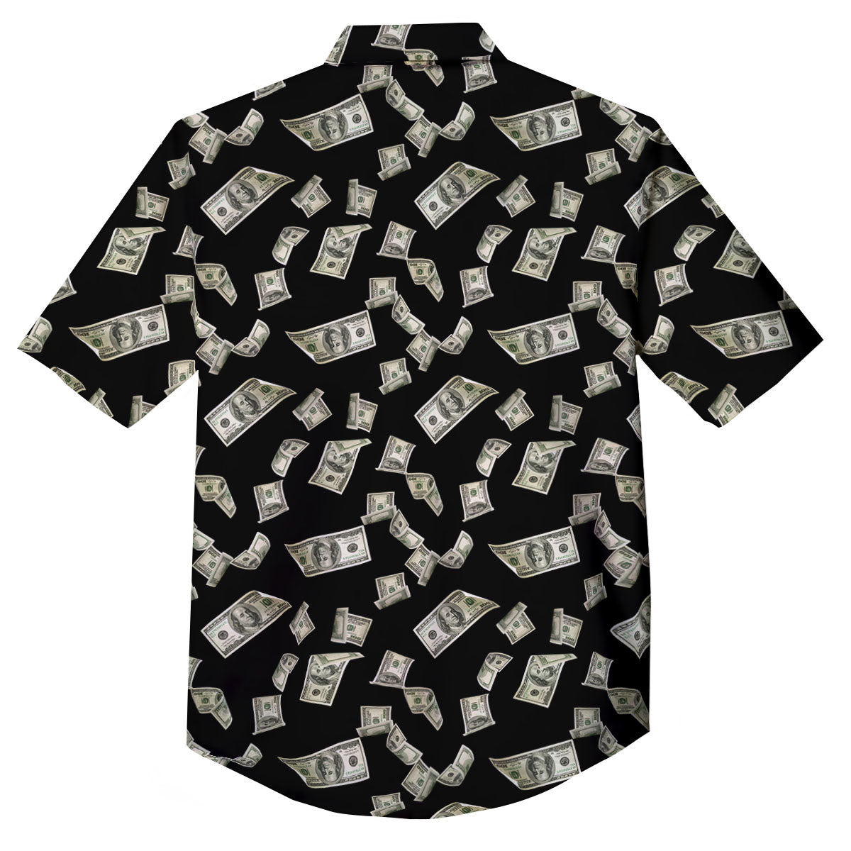 Flying US Dollar Money Print Button Up Shirt-grizzshop