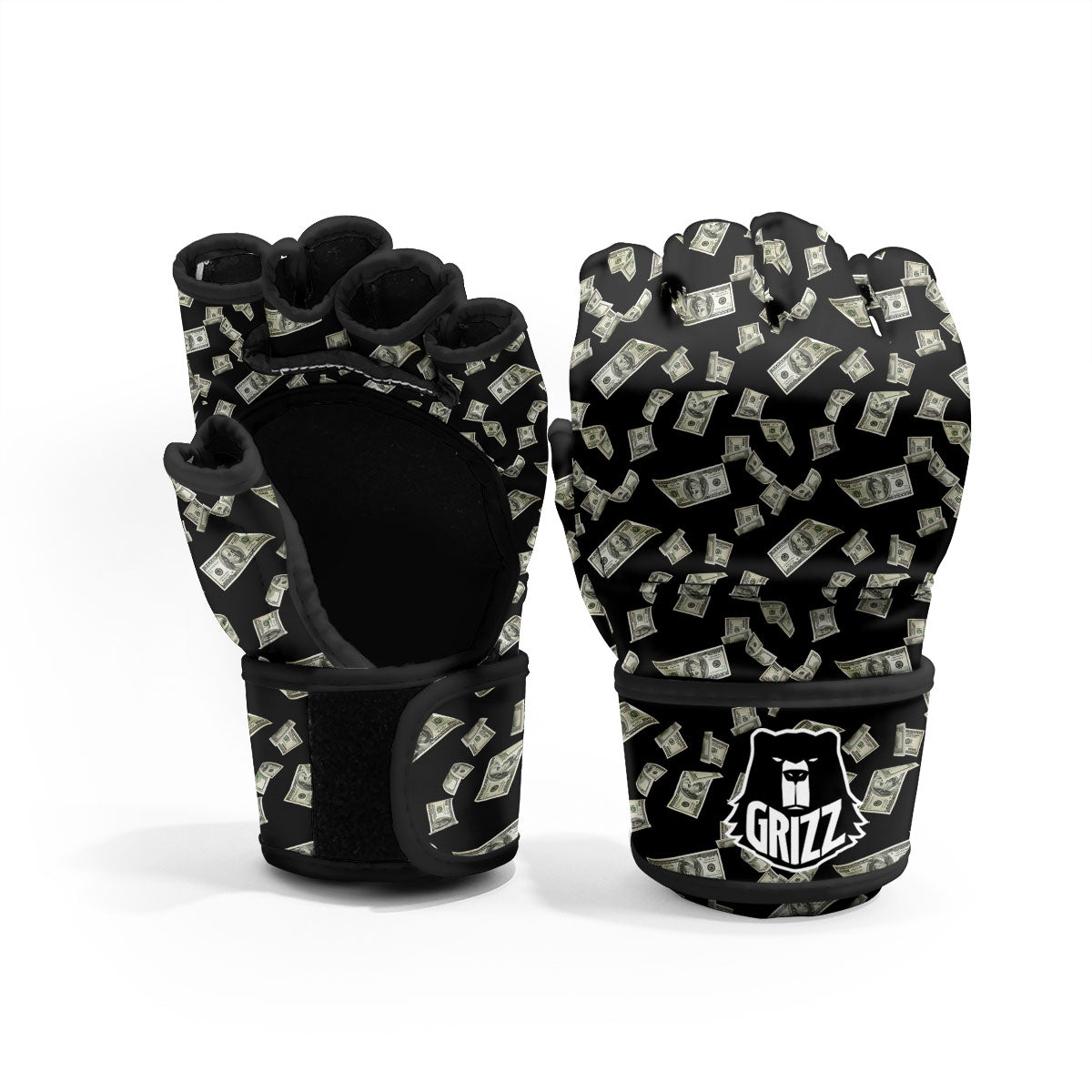 Flying US Dollar Money Print MMA Gloves-grizzshop