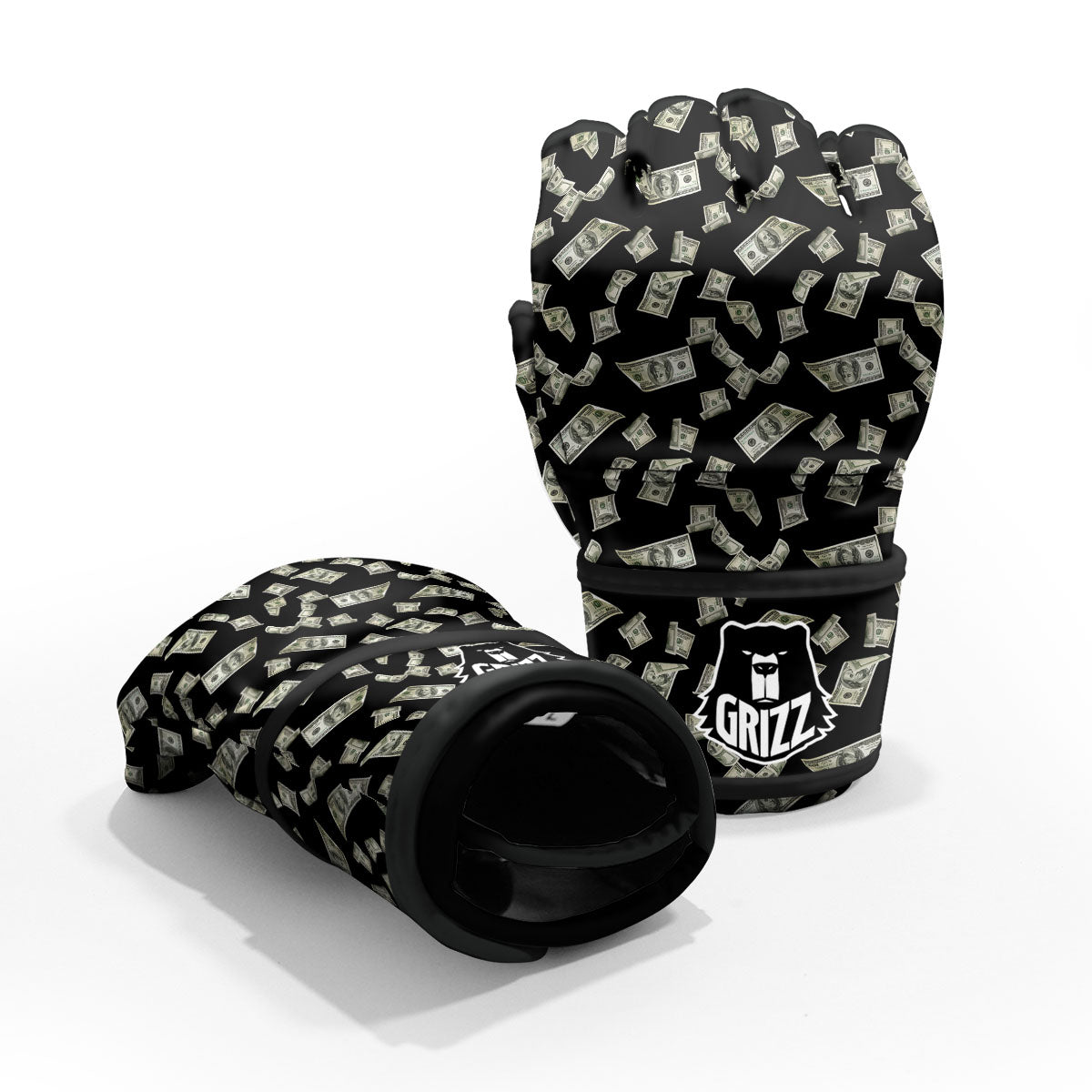 Flying US Dollar Money Print MMA Gloves-grizzshop