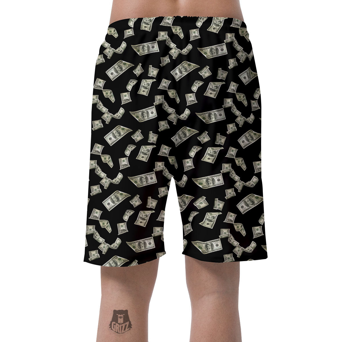 Flying US Dollar Money Print Men's Shorts-grizzshop