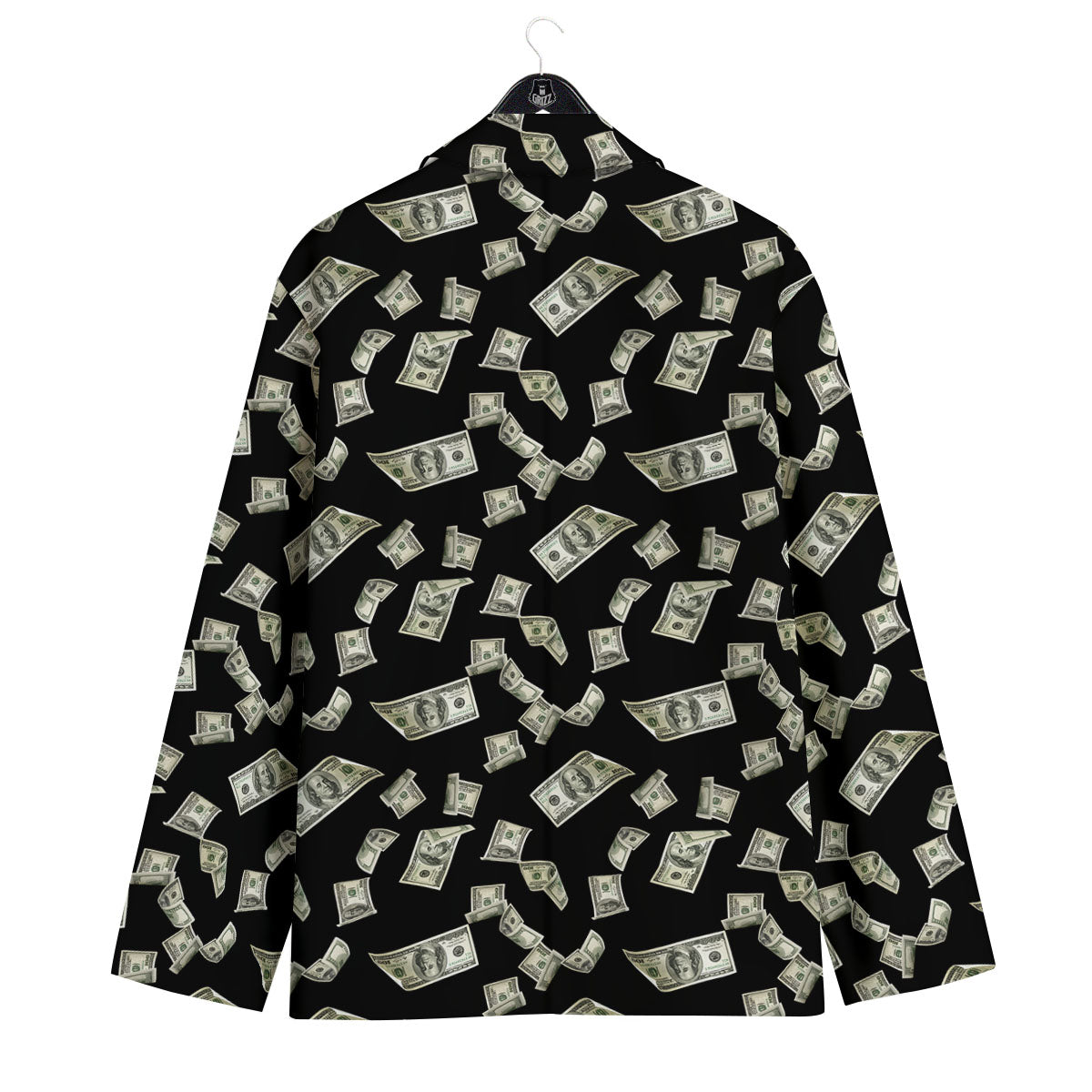 Flying US Dollar Money Print Men's Sport Coat-grizzshop