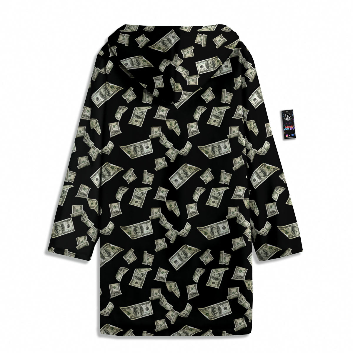 Flying US Dollar Money Print Men's Windbreaker Jacket-grizzshop