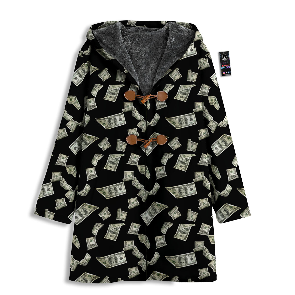 Flying US Dollar Money Print Men's Windbreaker Jacket-grizzshop