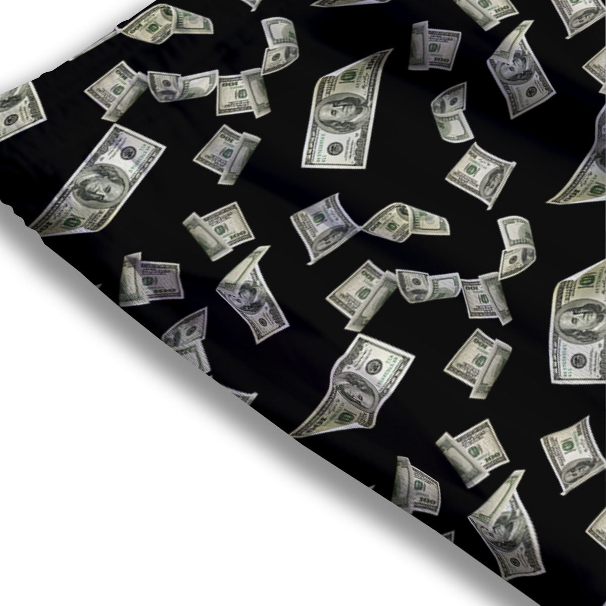 Flying US Dollar Money Print Mesh Shorts