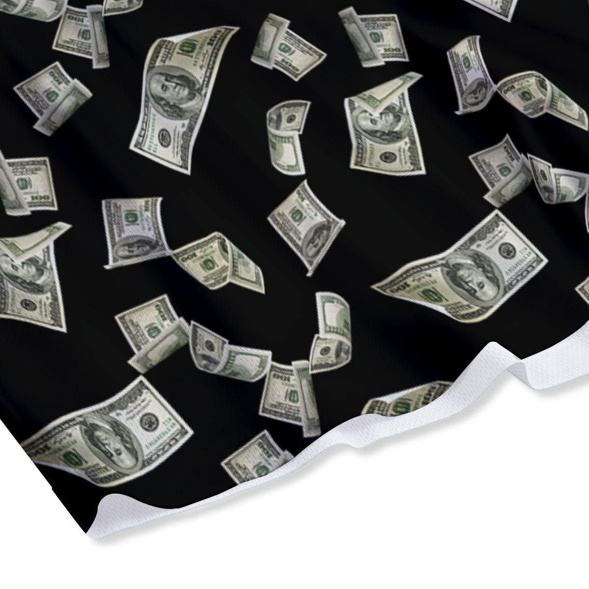 Flying US Dollar Money Print Mesh Shorts