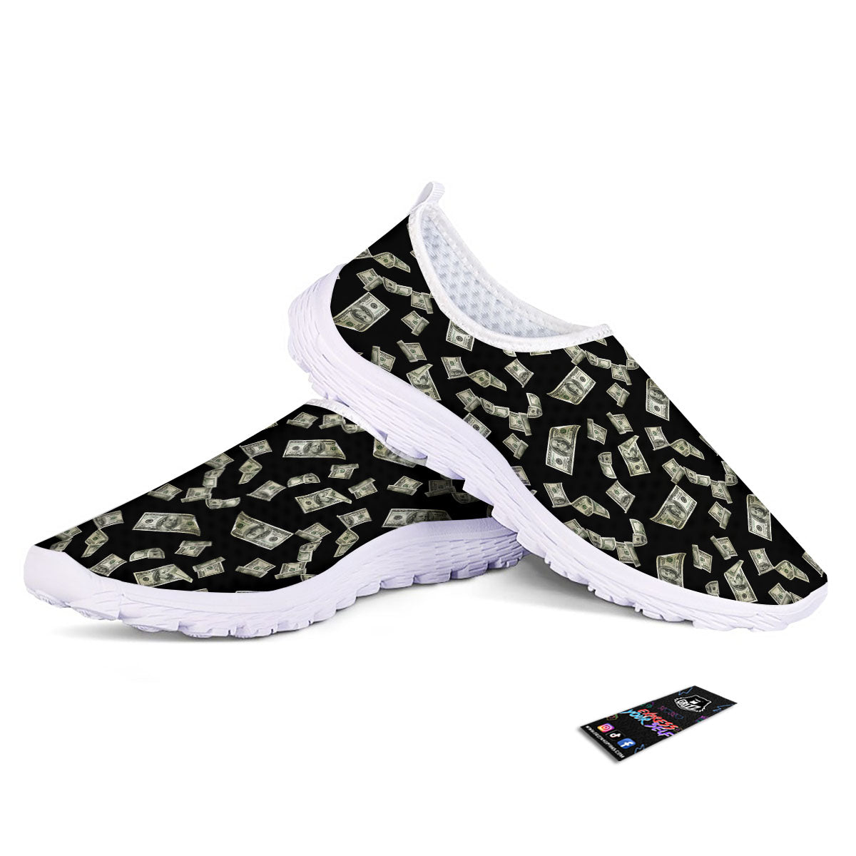 Flying US Dollar Money Print Nurse Shoes-grizzshop