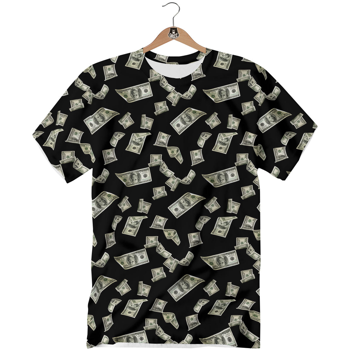 Flying US Dollar Money Print T-Shirt-grizzshop