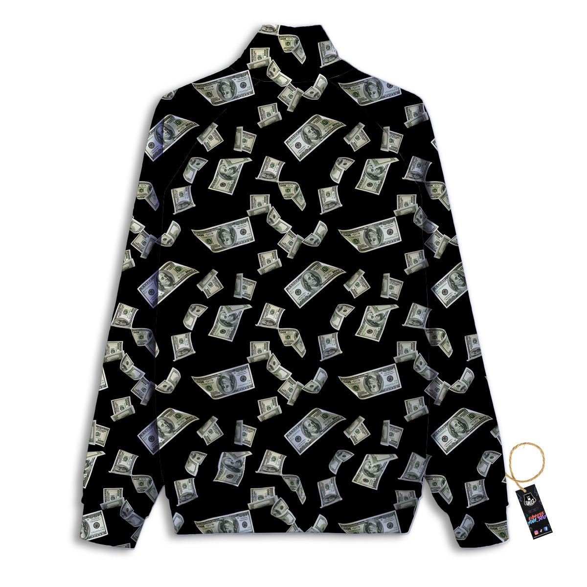 Flying US Dollar Money Print Track Jacket-grizzshop