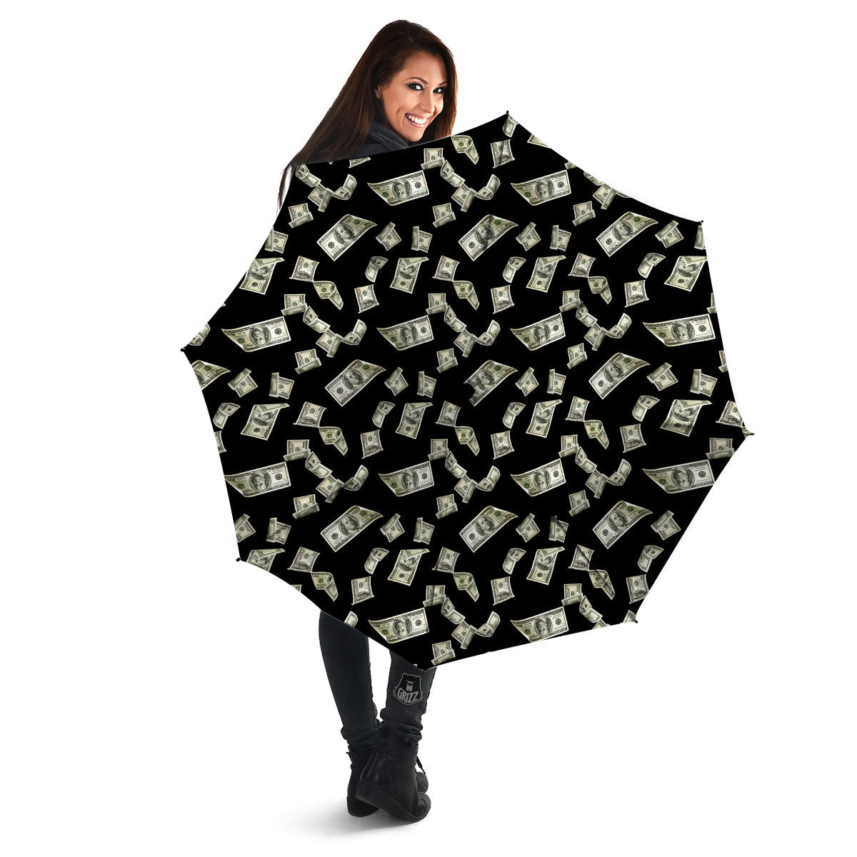 Flying US Dollar Money Print Umbrella-grizzshop