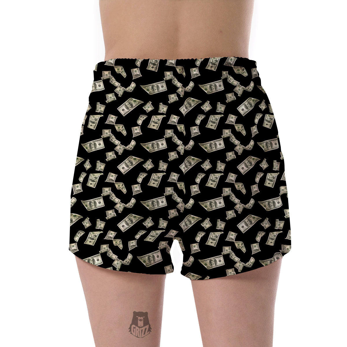 Flying US Dollar Money Print Women's Shorts-grizzshop