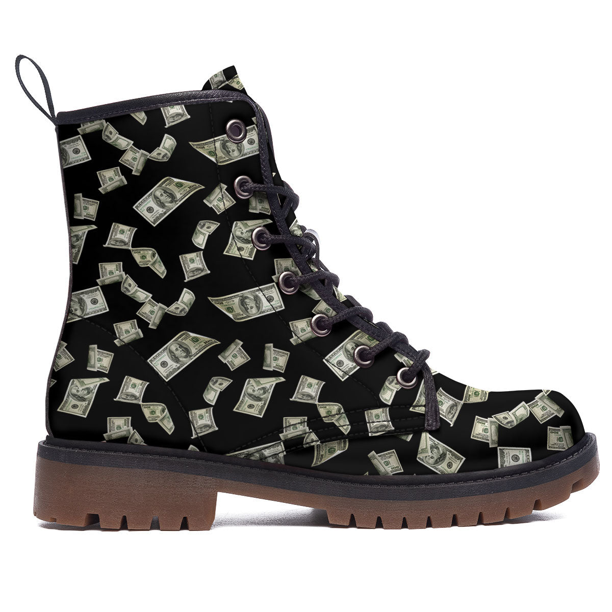 Flying US Dollar Money Print Work Boots-grizzshop