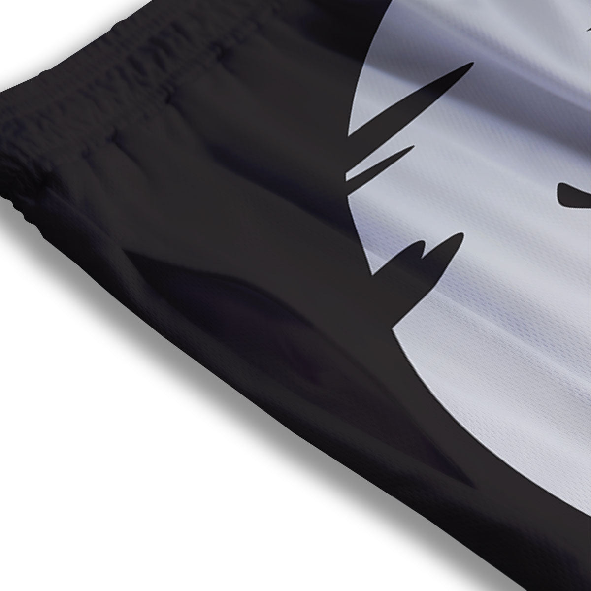 Flying Witch Cat Halloween Print Mesh Shorts