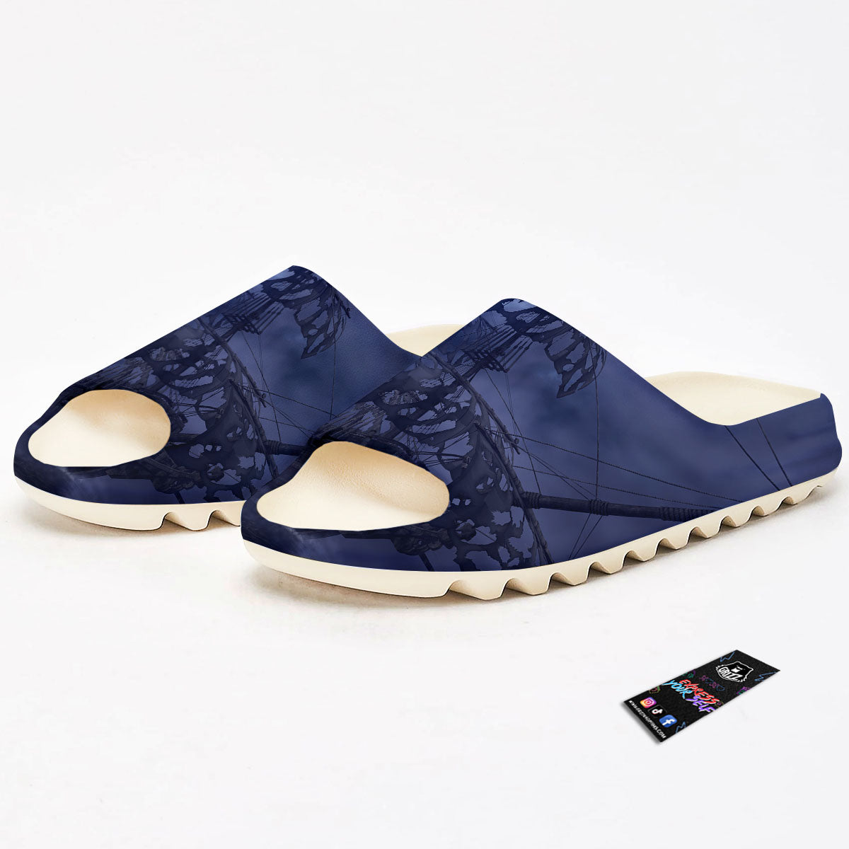 Flying Dutchman Ghost Pirate Ship Print Sandals-grizzshop