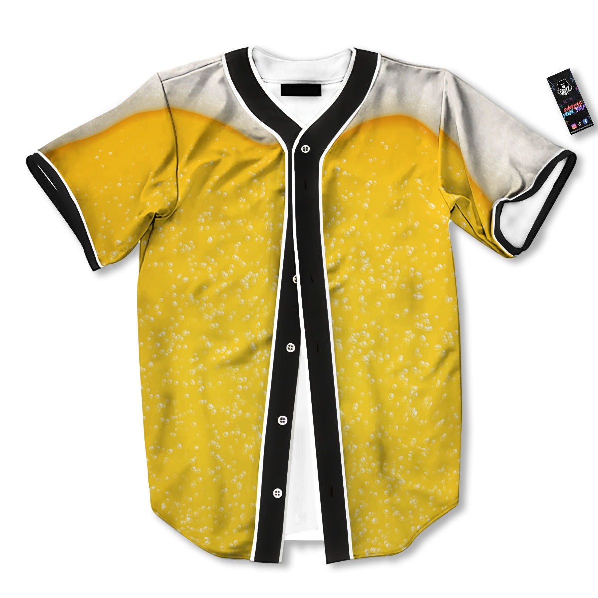 Foam And Beer Print Baseball Jersey-grizzshop