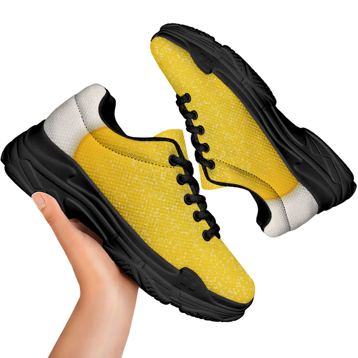 Foam And Beer Print Black Chunky Shoes-grizzshop