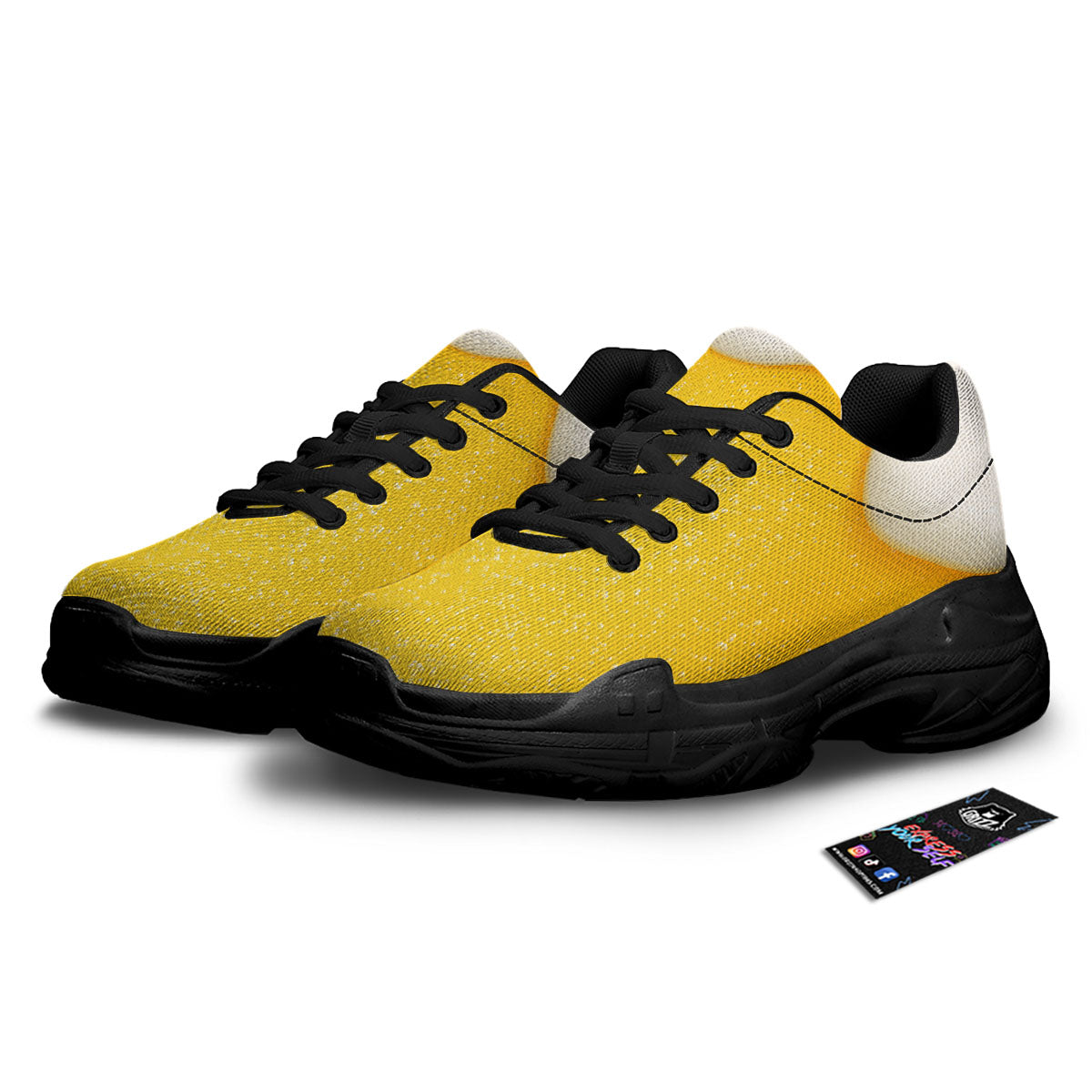 Foam And Beer Print Black Chunky Shoes-grizzshop