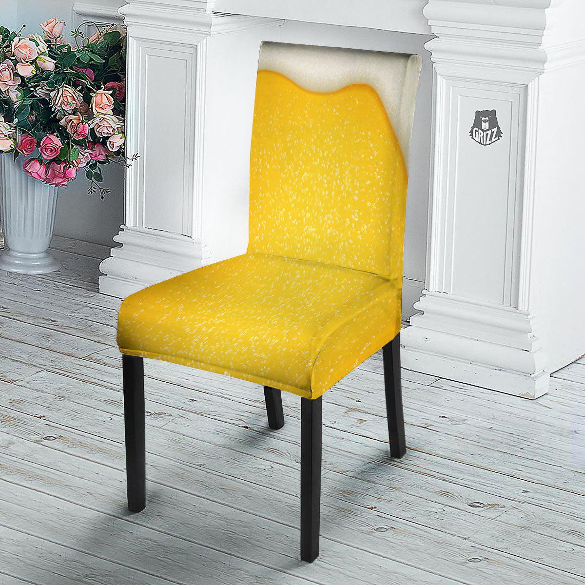 Foam And Beer Print Dining Chair Slipcover-grizzshop