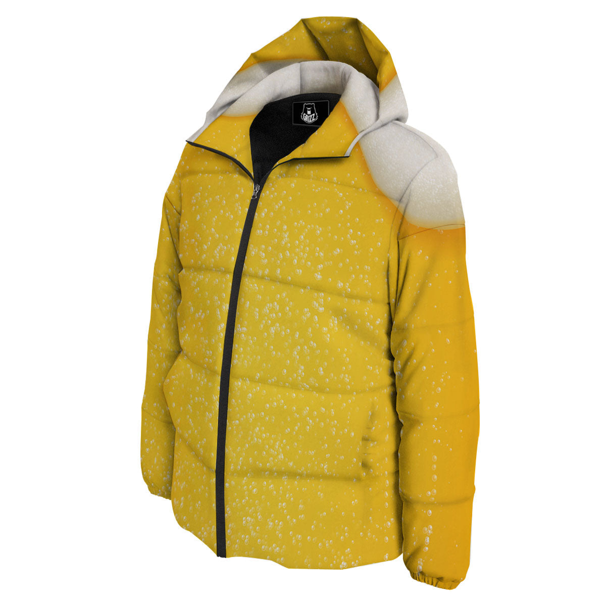 Foam And Beer Print Down Jacket-grizzshop