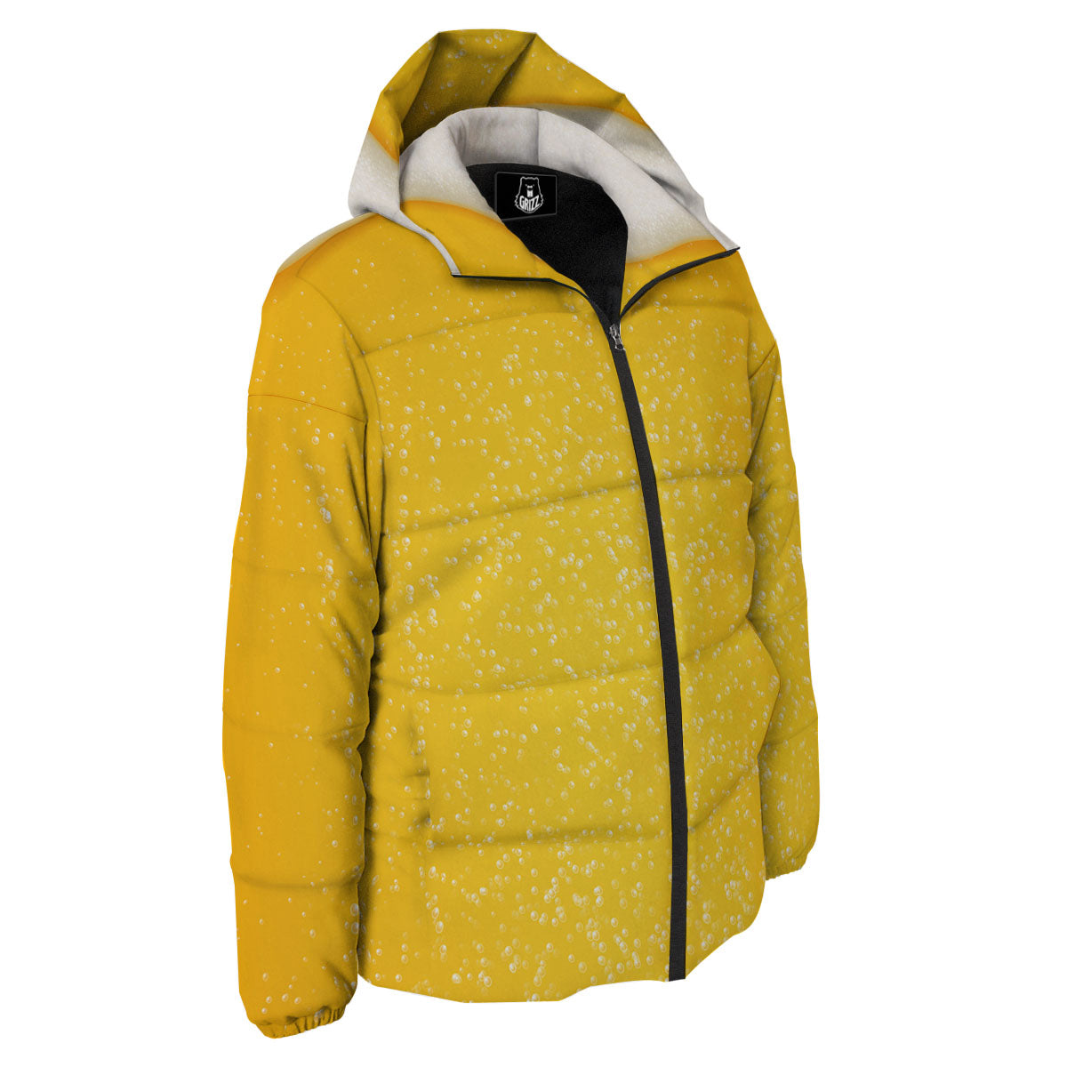 Foam And Beer Print Down Jacket-grizzshop