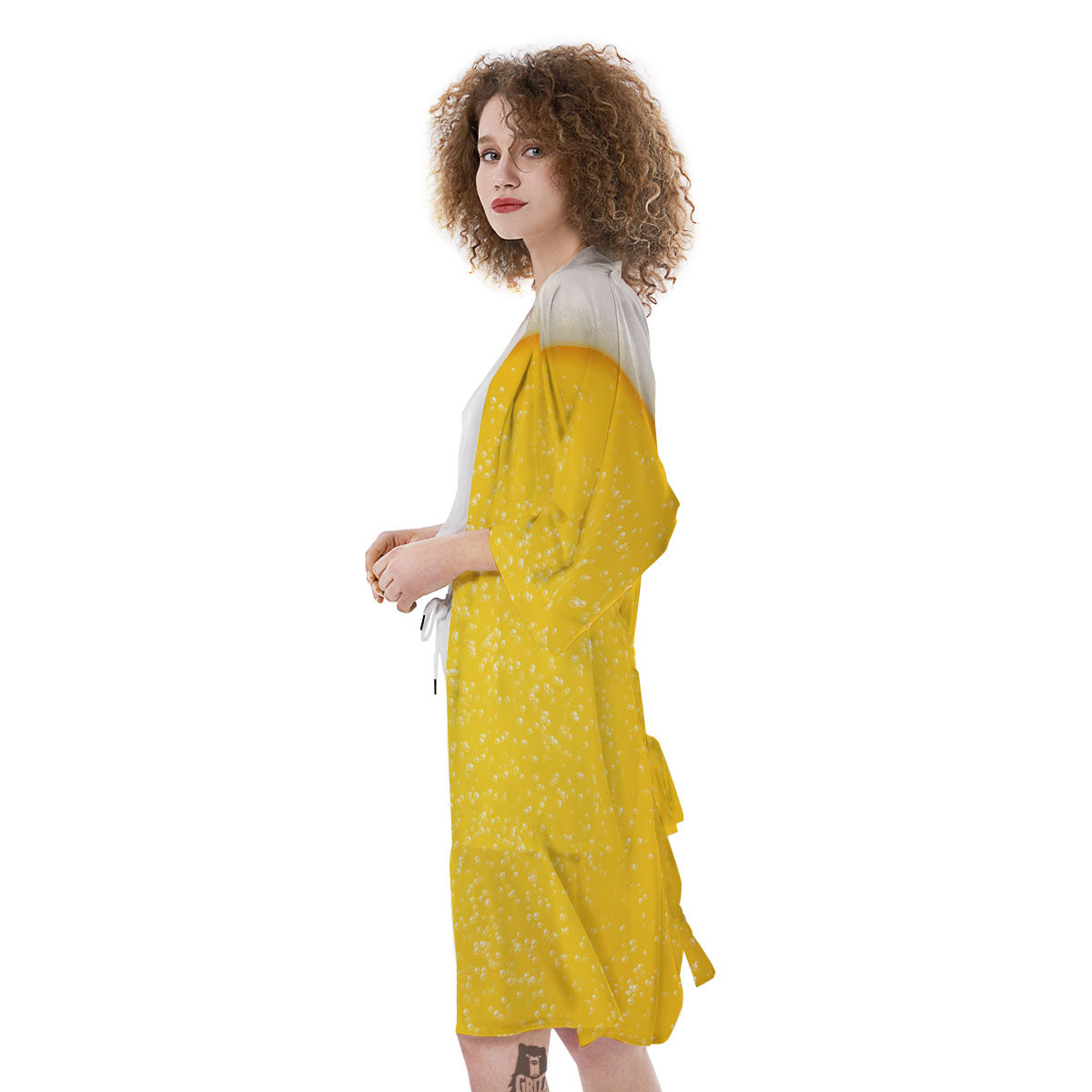 Foam And Beer Print Kimono-grizzshop
