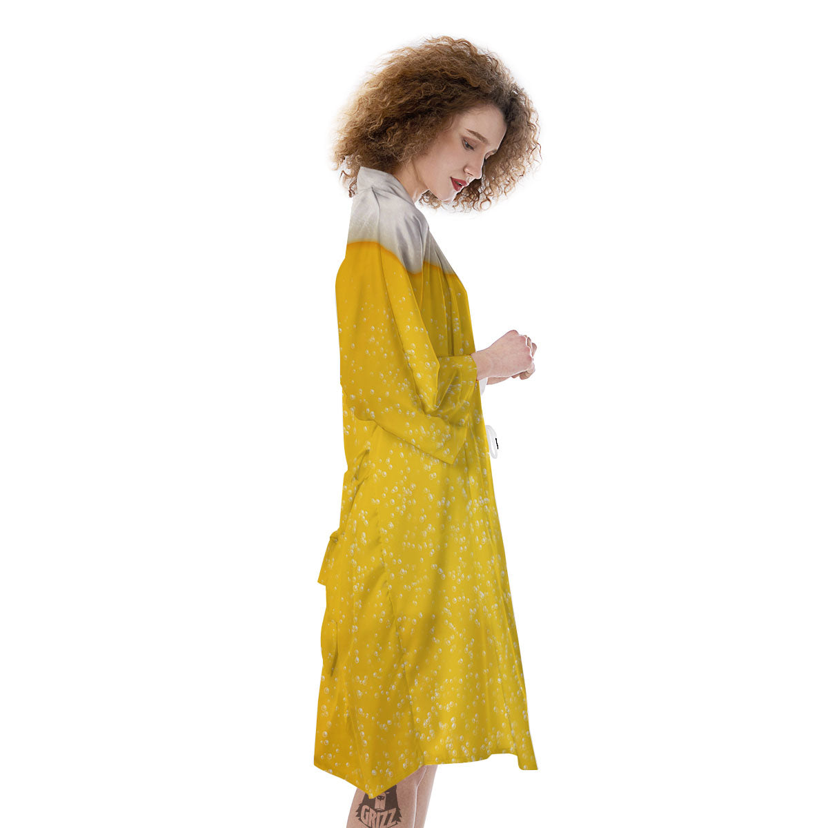 Foam And Beer Print Kimono-grizzshop