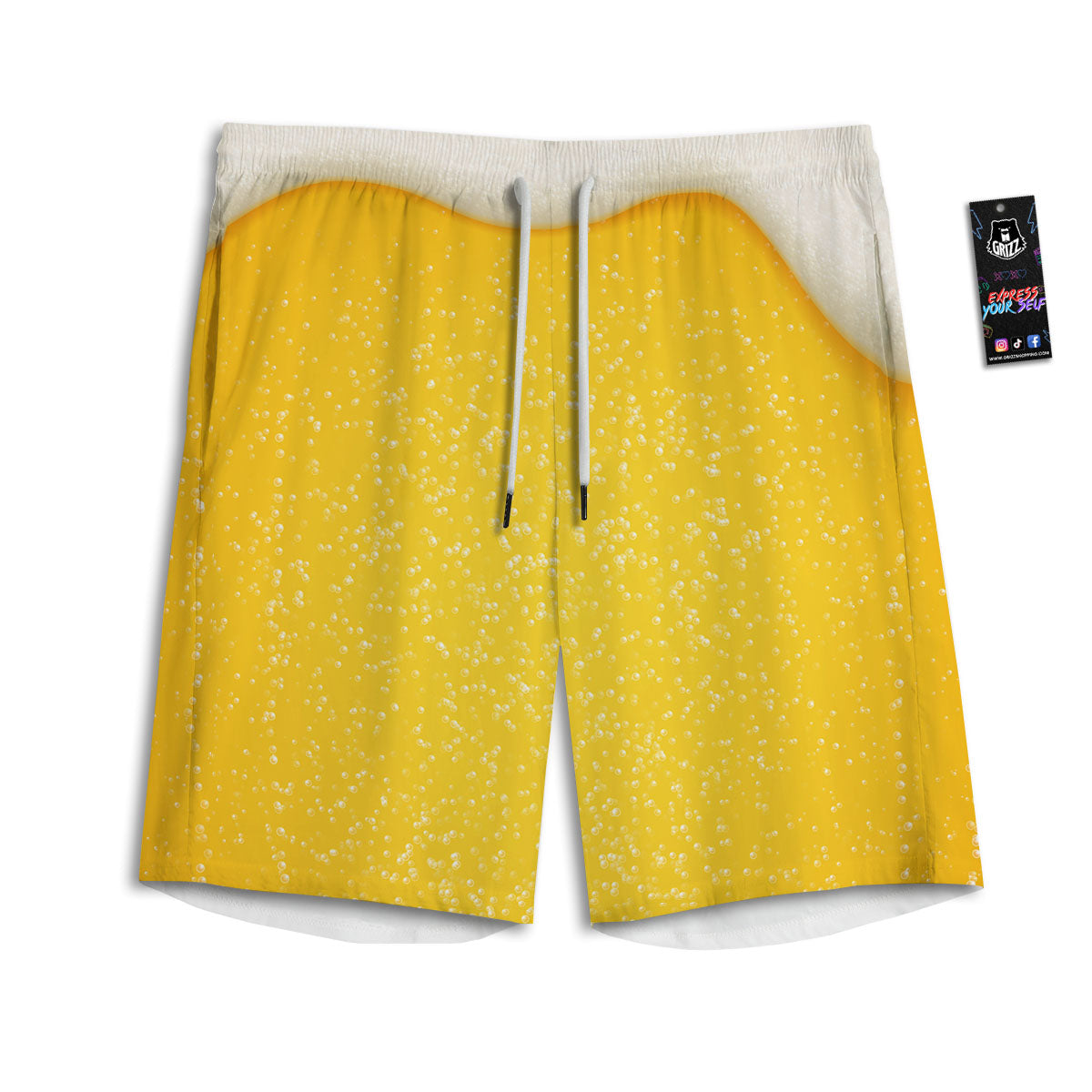 Foam And Beer Print Men's Athletic Shorts