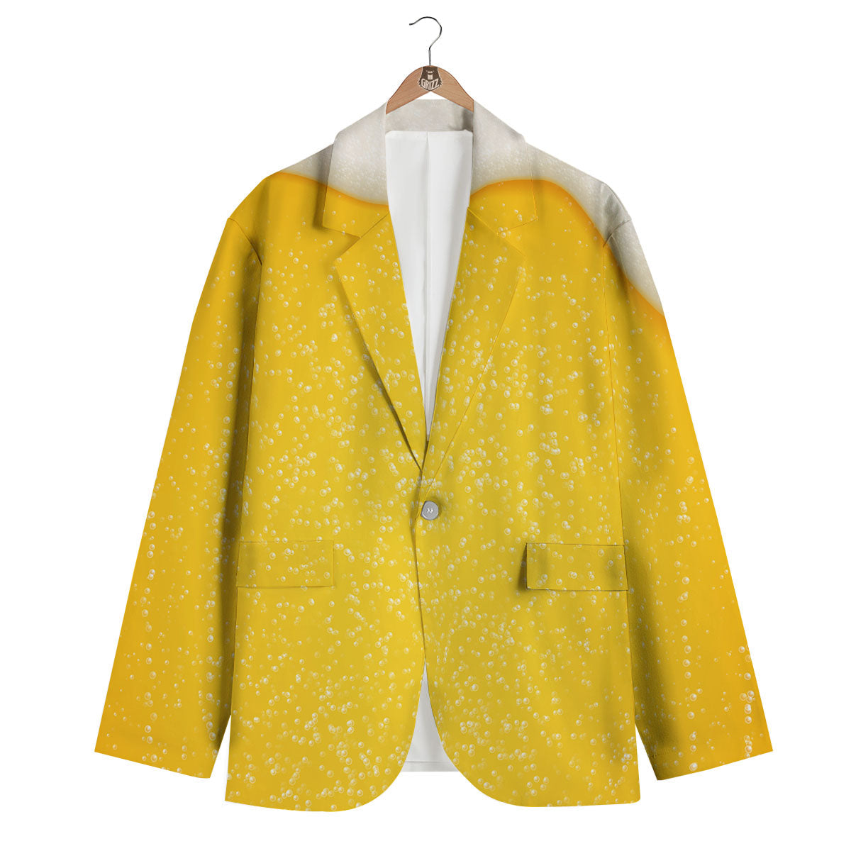 Foam And Beer Print Men's Blazer-grizzshop