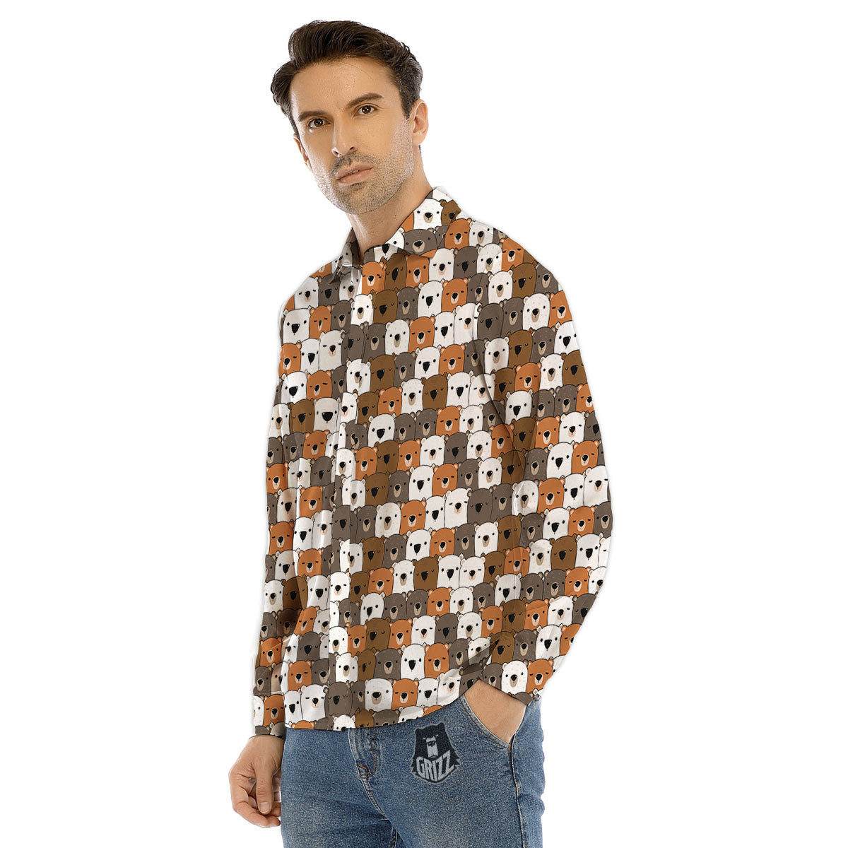 Foam And Beer Print Men's Dress Shirts-grizzshop