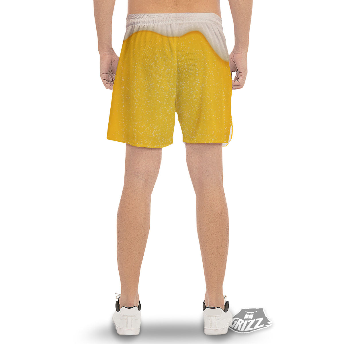 Foam And Beer Print Men's Gym Shorts-grizzshop