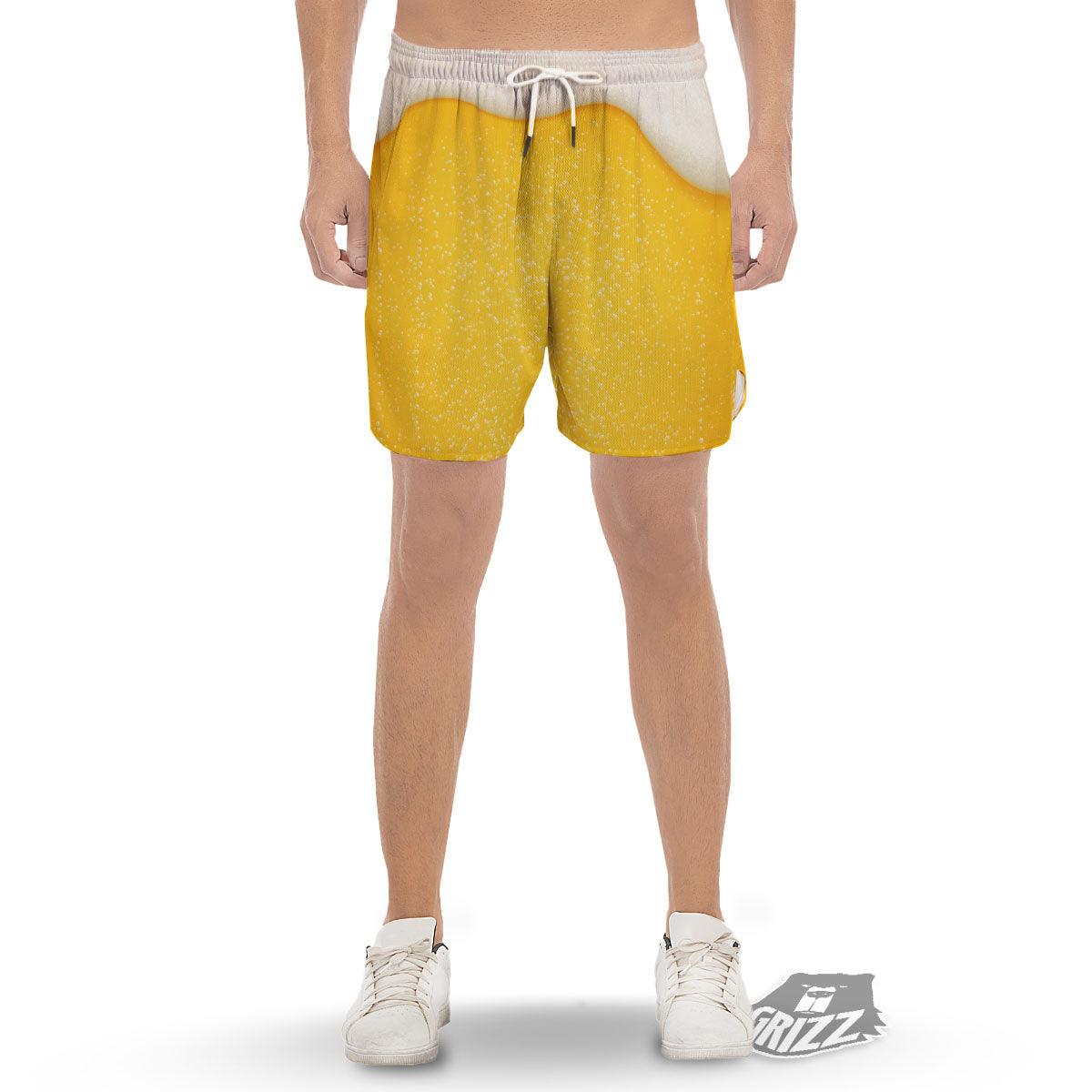 Foam And Beer Print Men's Gym Shorts-grizzshop