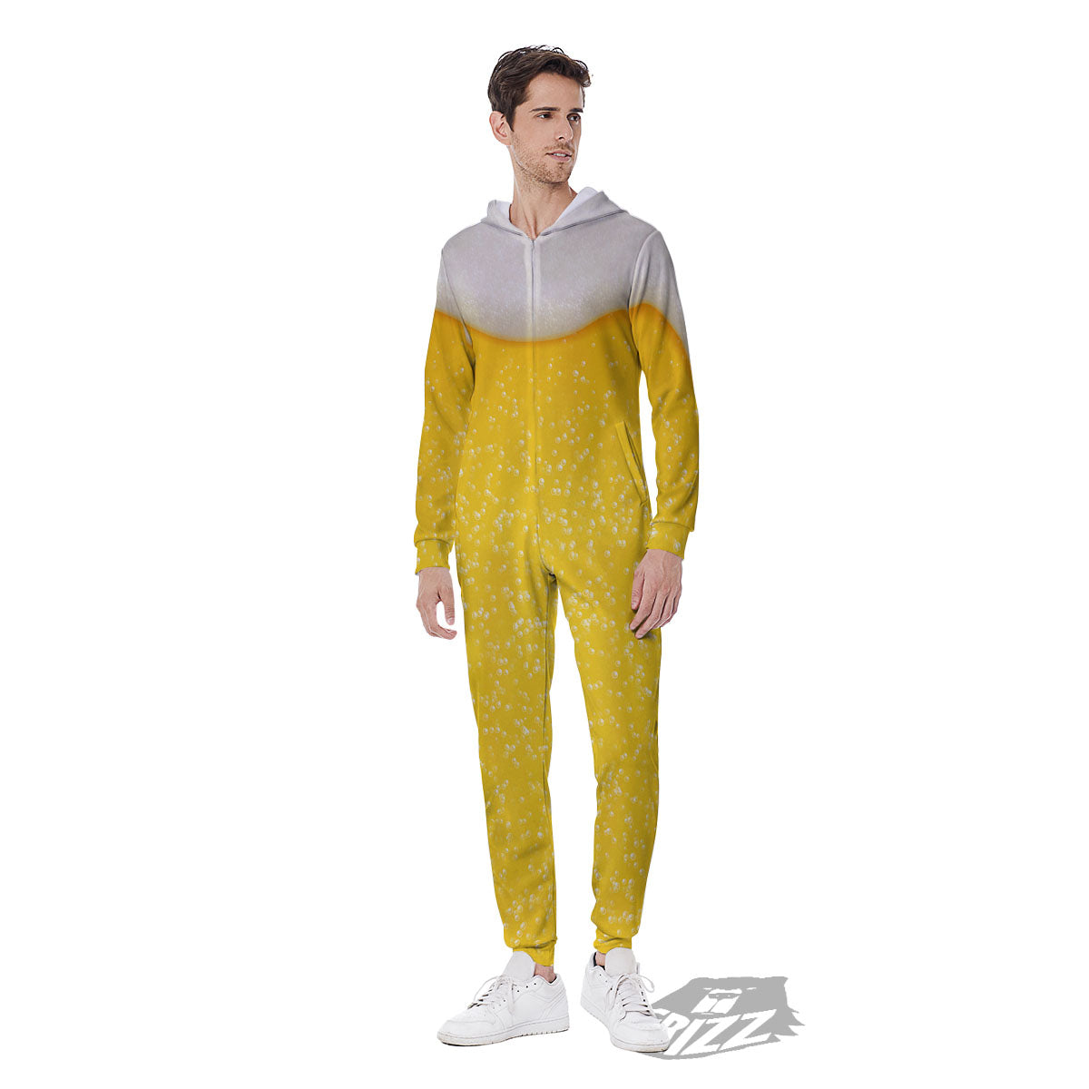 Foam And Beer Print Men's Jumpsuit-grizzshop