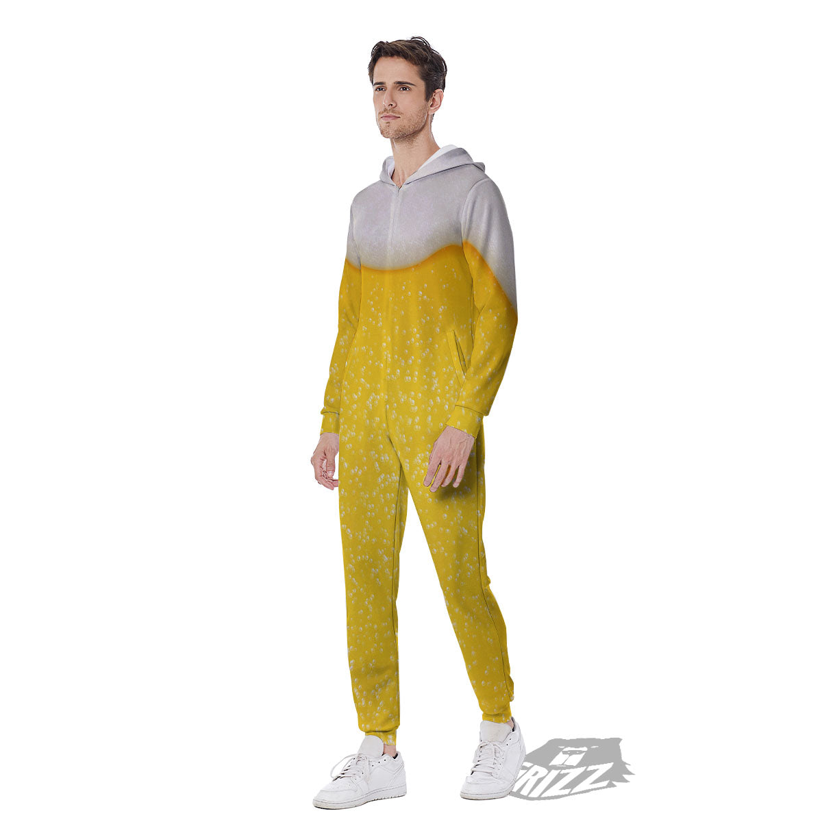 Foam And Beer Print Men's Jumpsuit-grizzshop