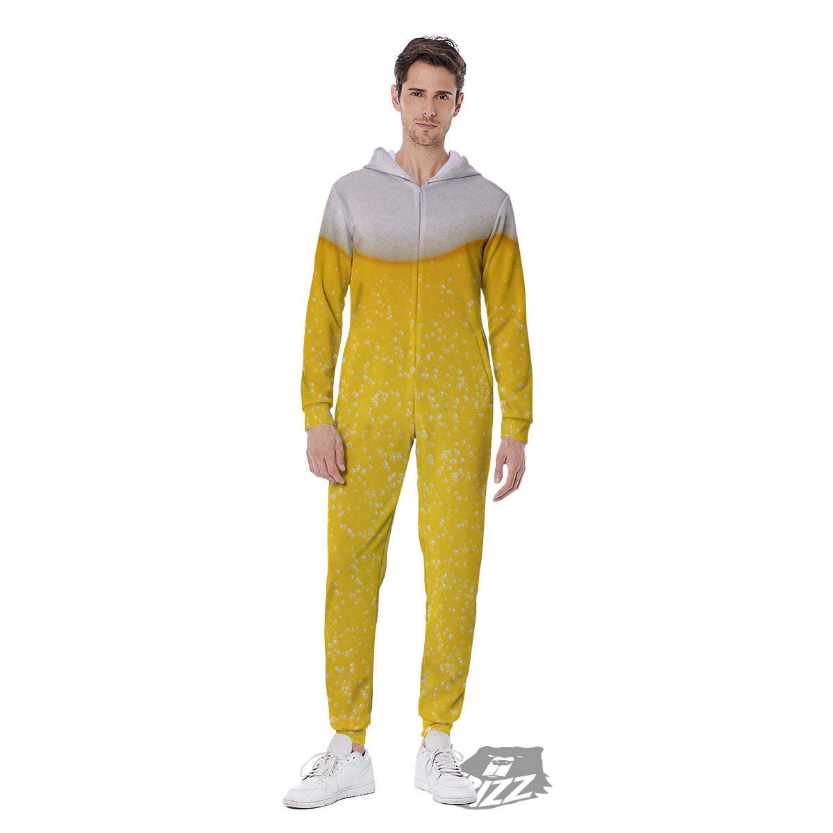 Foam And Beer Print Men's Jumpsuit-grizzshop