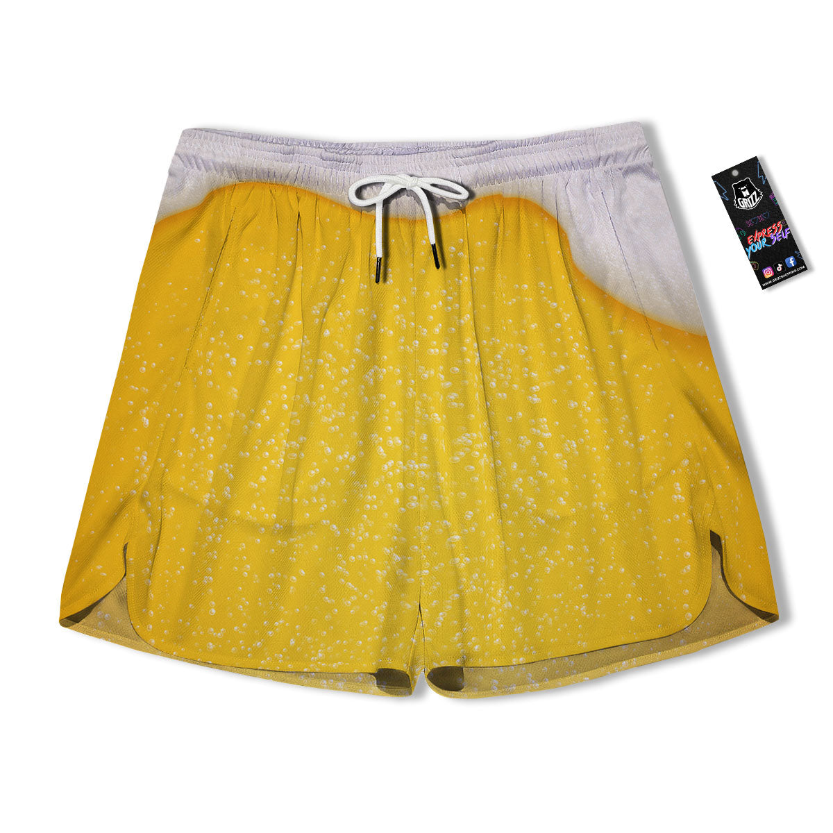 Foam And Beer Print Men's Running Shorts-grizzshop