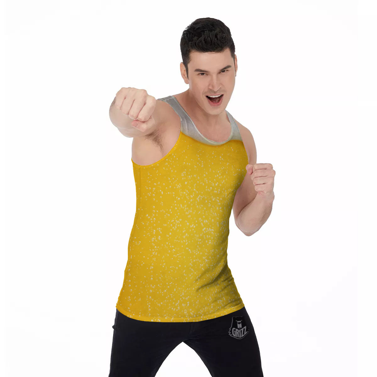 Foam And Beer Print Men's Tank Top-grizzshop