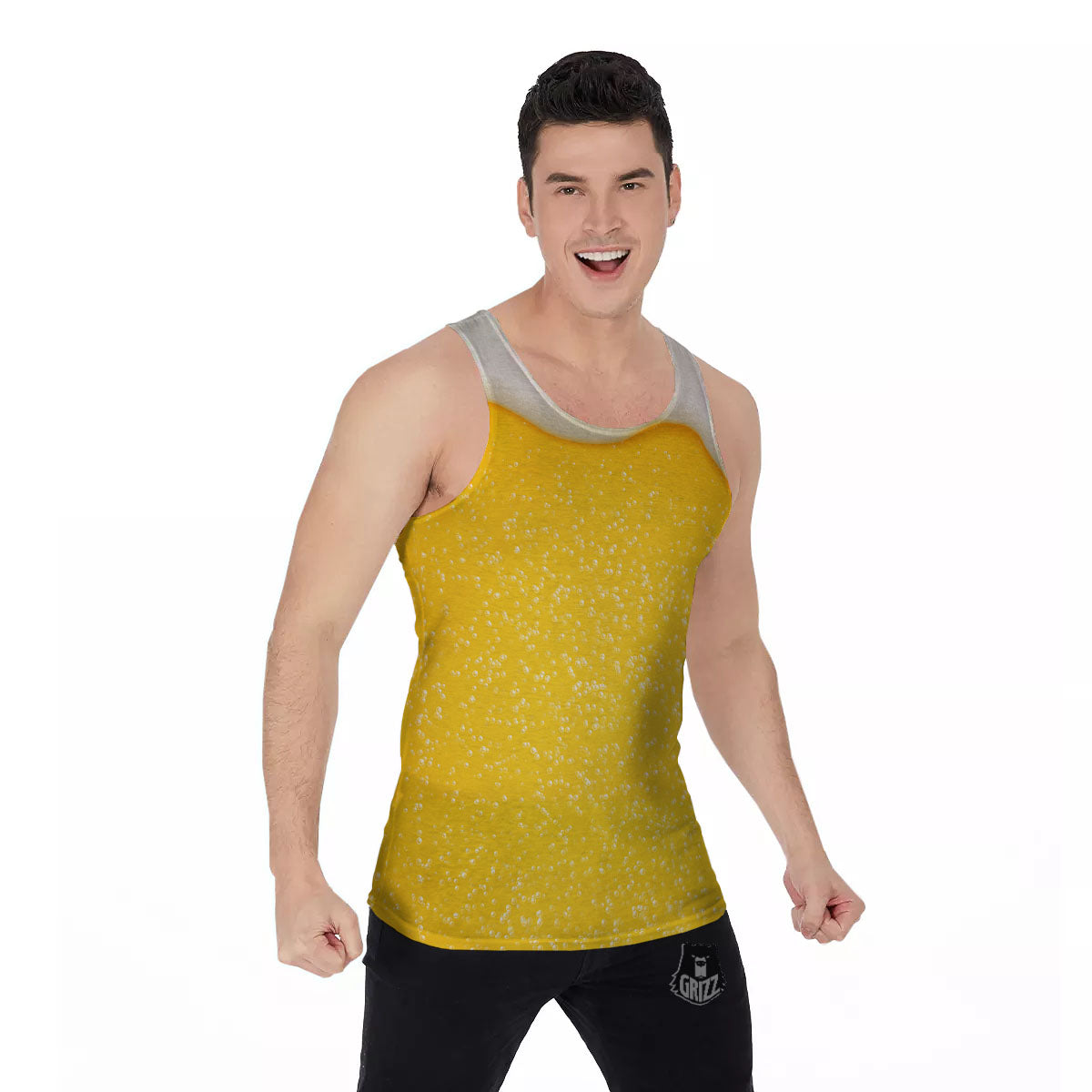 Foam And Beer Print Men's Tank Top-grizzshop