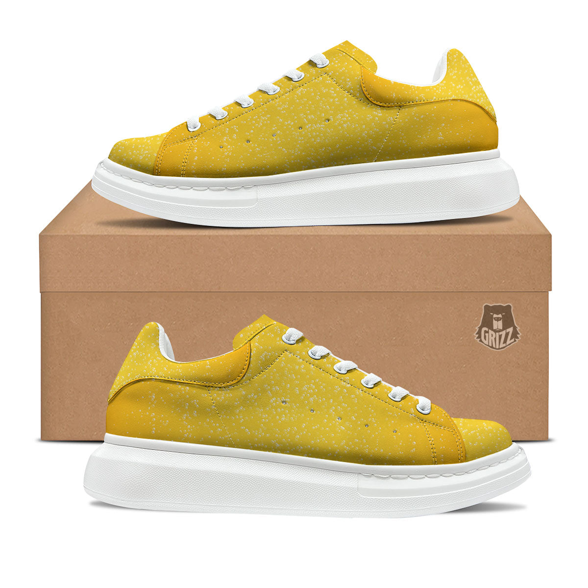 Foam And Beer Print Platform Shoes-grizzshop