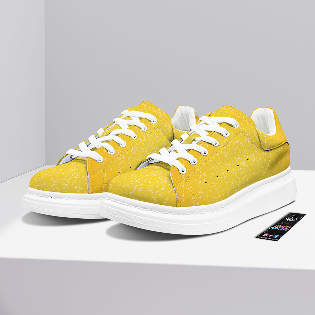 Foam And Beer Print Platform Shoes-grizzshop