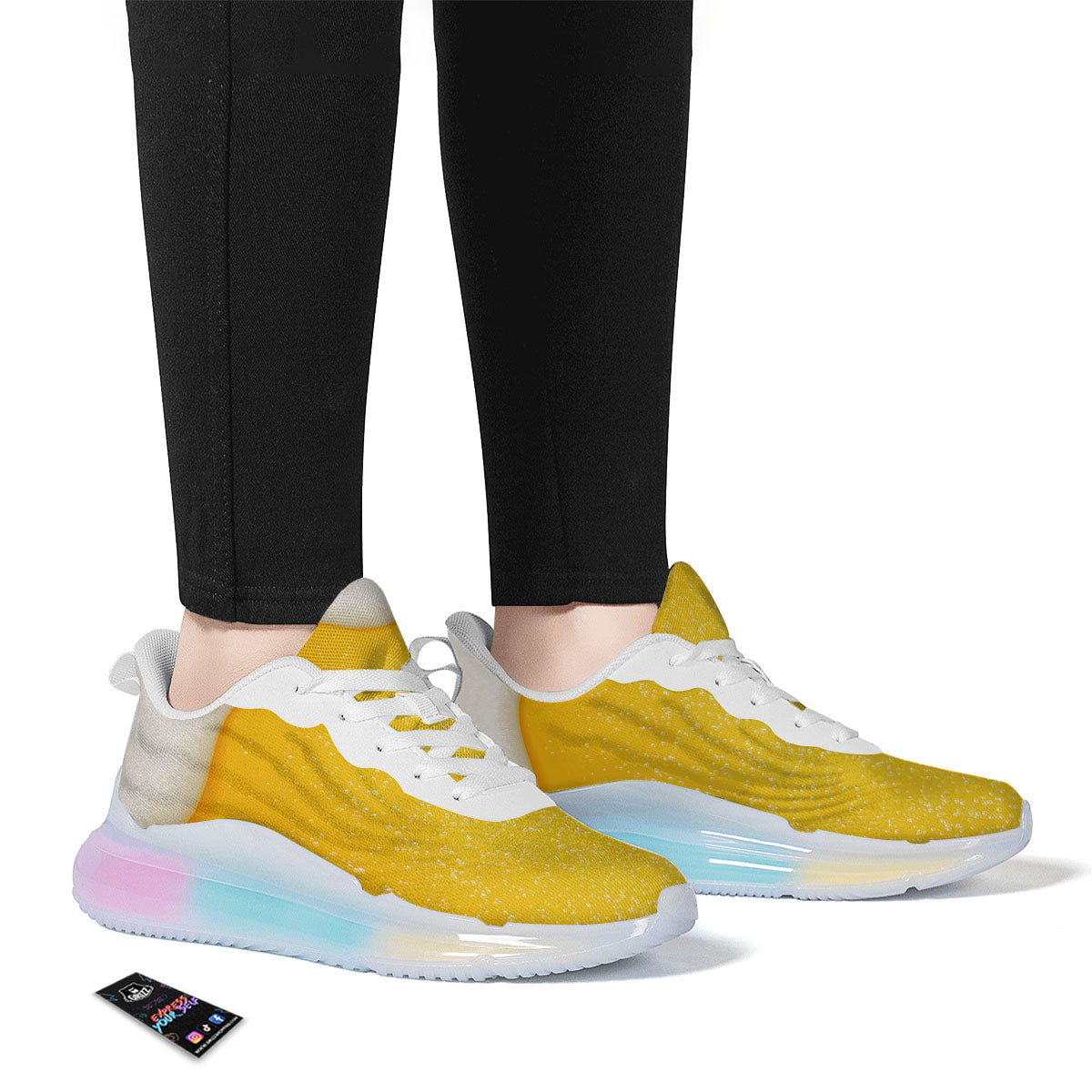 Foam And Beer Print Running Sneakers-grizzshop