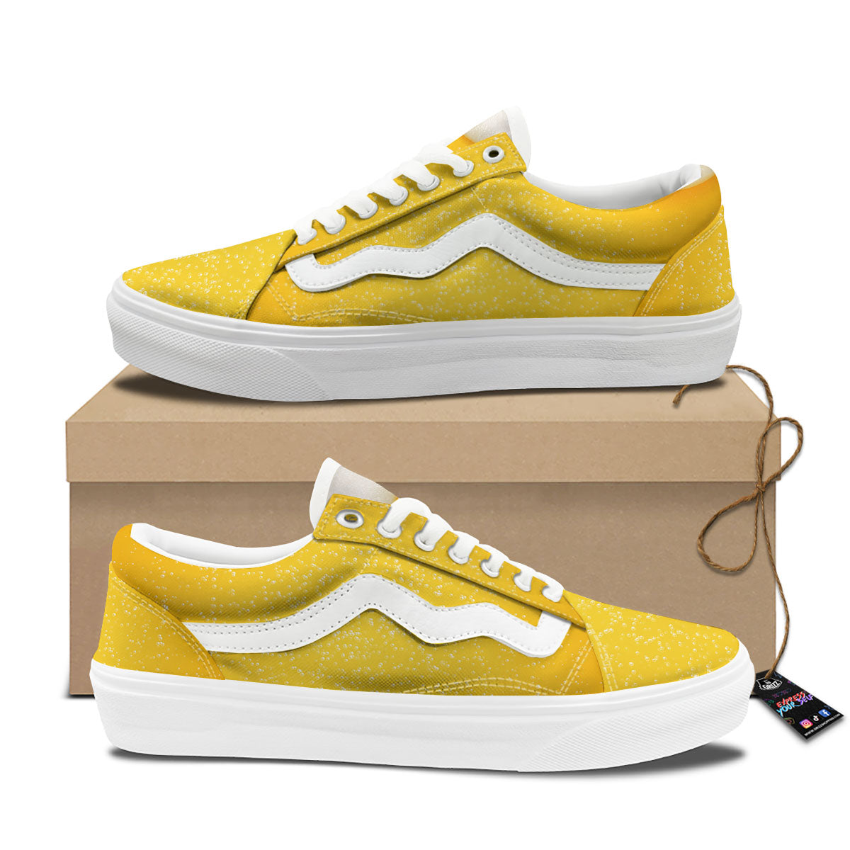 Foam And Beer Print Skate Shoes-grizzshop