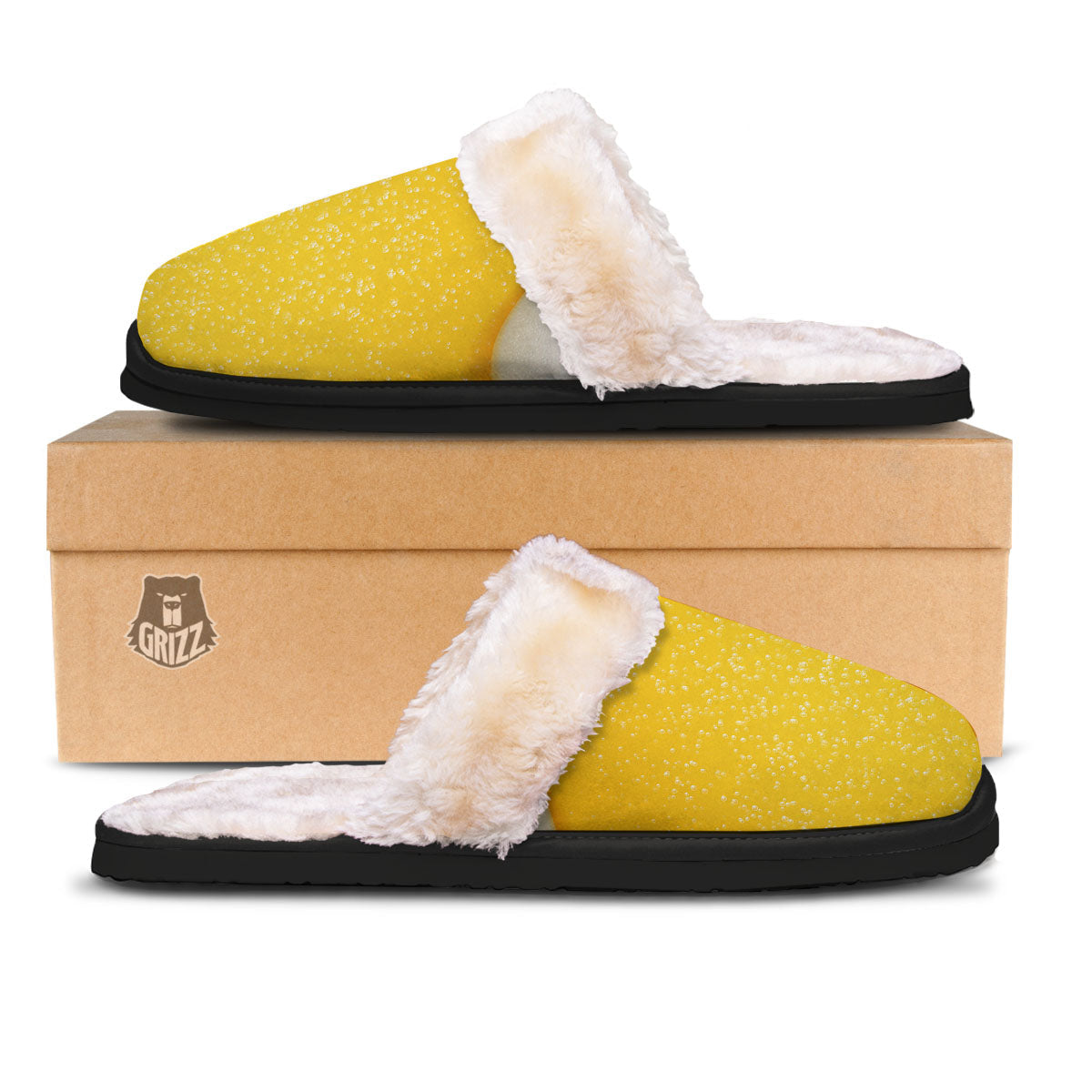 Foam And Beer Print Slippers-grizzshop