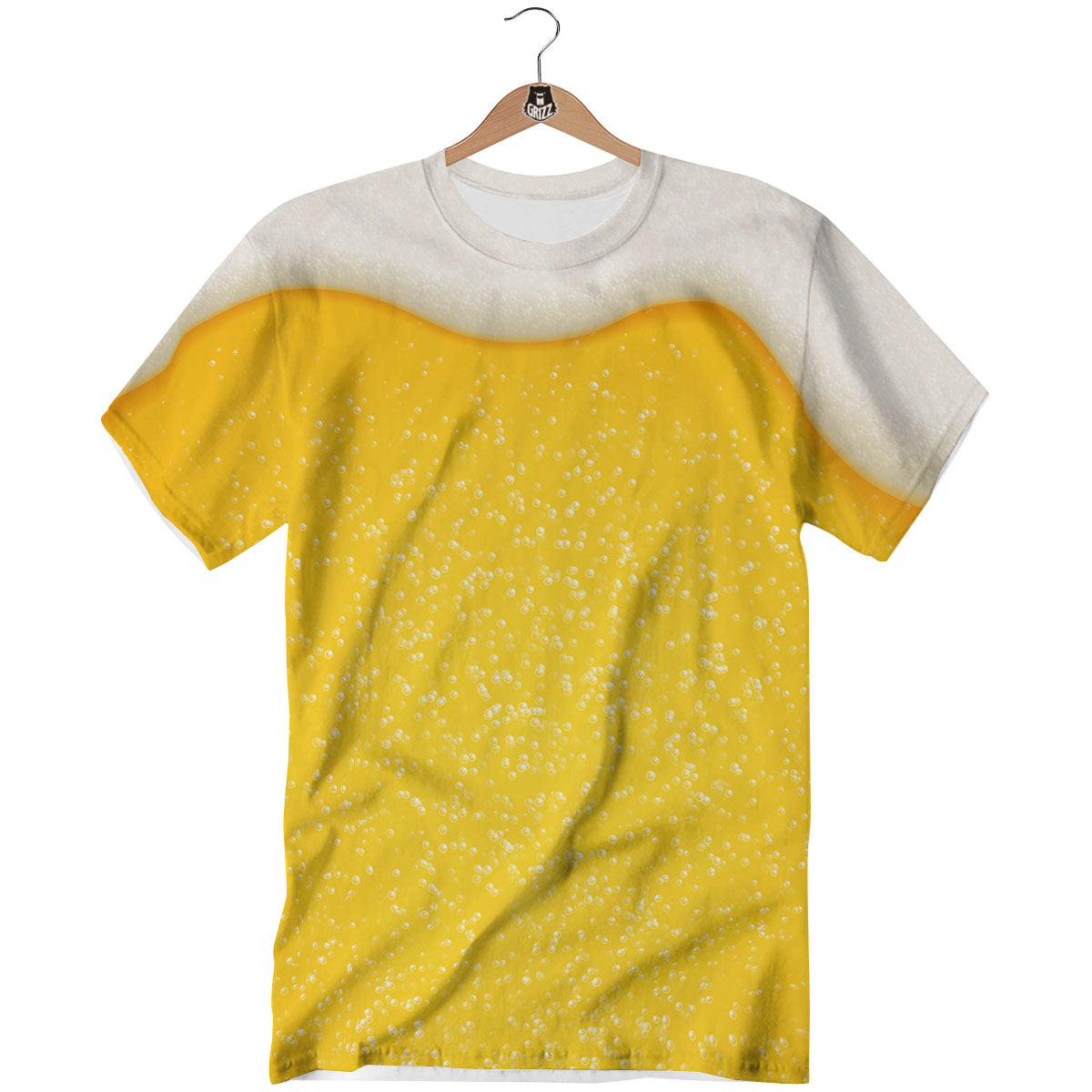 Foam And Beer Print T-Shirt-grizzshop